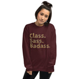 Class. Sass. Badass. (Leopard) - Sweatshirt