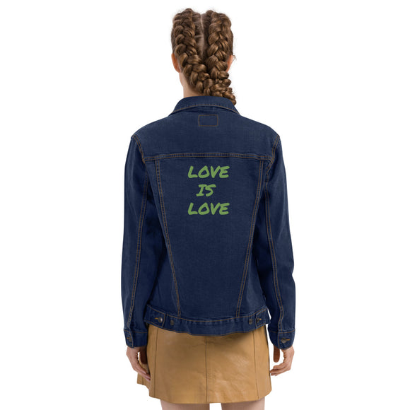 Love is Love - Denim Jacket - Kiwi Green